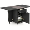 Airfind Folding Dining Table 3-in-1 Space-Saving Drop Leaf Kitchen Table with Lockable Wheels, 60 kg Capacity, 63.2 x 27.6 x 29.5 Footprint