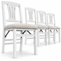 Airfind Folding Kitchen Chairs Set of 4 Upholstered Dining Chairs with Comfy Padded Seats, 375 Lbs Capacity, 21 Inch X 17 Inch X 34.5 Inch, White