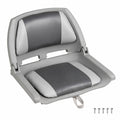 Airfind Folding Low Back Boat Seat with Marine Grade PVC and Sturdy PP Frame for Fishing Boats Pontoons and Marine Cabin Seating, White