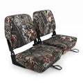 Airfind Folding Low Back Boat Seats 2 Pack with Thick Sponge Padding and Aluminum Hinges for Fishing and Jon Boats, Camouflage