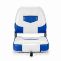 Airfind Folding Low Back Fishing Boat Seats 2 Pack with Padded Cushion and Stainless Steel Screws for Jon Boats and Pontoon Fishing, Blue and White