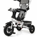 Airfind Folding Tricycle Baby Stroller with Reversible Seat and Adjustable Canopy, 55 lbs Capacity, Metal PP Linen Fabric Rubber Frame, Gray