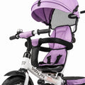 Airfind Folding Tricycle Baby Stroller with Reversible Seat and Adjustable Canopy, 55 lbs Capacity, Metal PP Linen Fabric Rubber Frame, Pink