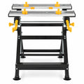Airfind Folding Work Table with Tiltable Platform and 7-level Adjustable Height, 220 lbs Capacity, Aluminum Metal Frame, Black