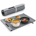 Airfind Food Warming Mat Rollable and Portable Electric Warming Tray with Fasting Heating, Silicone ABS Unfolding Frame, Gray