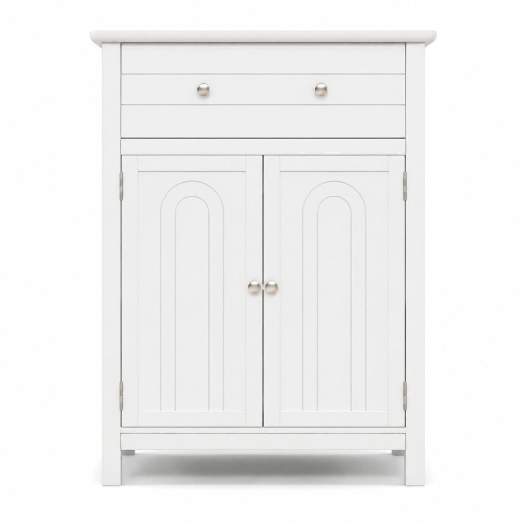 Airfind Free Standing Bathroom Storage Cabinet with Large Drawer, 110 lbs Capacity, MDF Frame, 23.5in x 12in x 31.5in Footprint, White