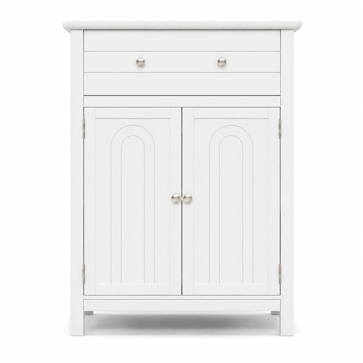 Airfind Free Standing Bathroom Storage Cabinet with Large Drawer, 110 lbs Capacity, MDF Frame, 23.5in x 12in x 31.5in Footprint, White
