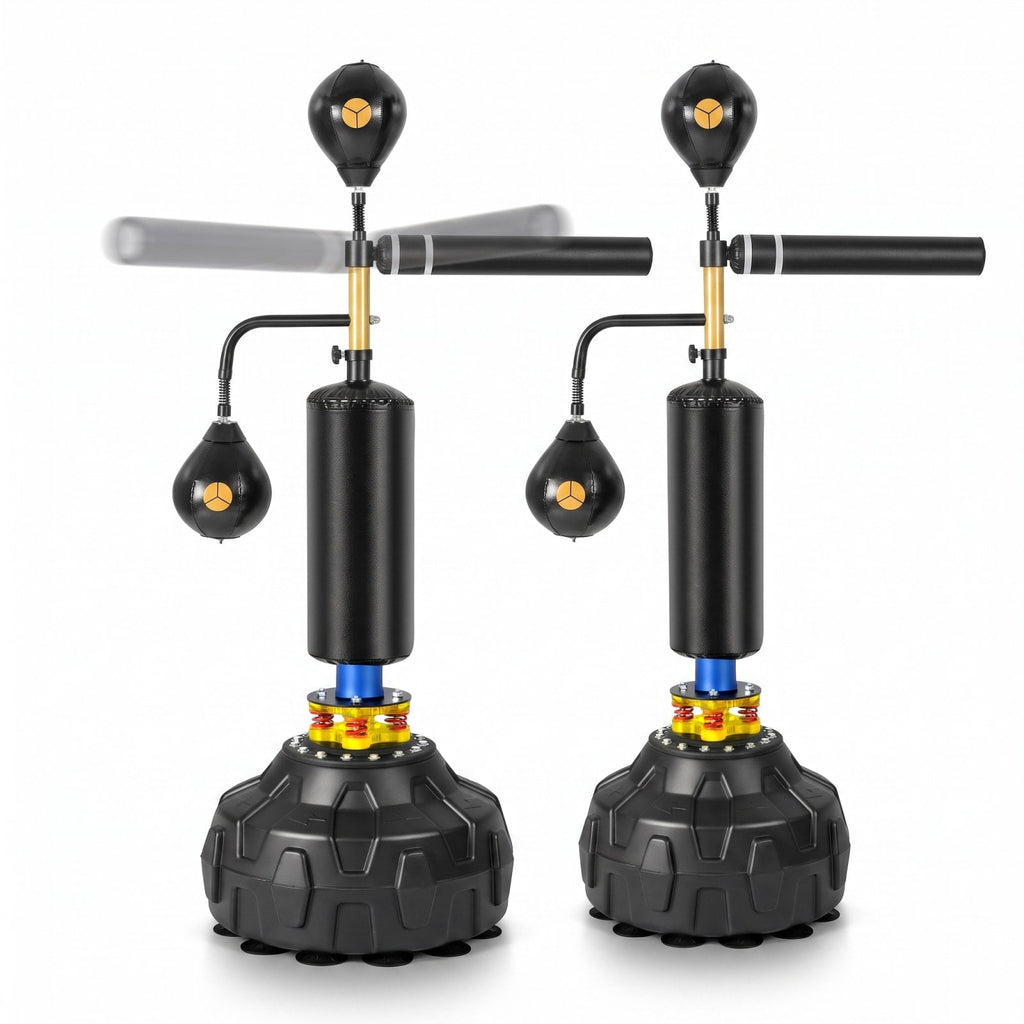 Airfind Freestanding Boxing Speed Trainer with 360 Degree Spinning Bar Dual Speed Balls and Adjustable Height for Home Gym, Black