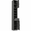 Airfind Freestanding Slim Bathroom Cabinet with Drawer and Adjustable Shelves, 110 lbs Capacity, MDF Frame, 8in x 8in x 71in Total Footprint, Gray