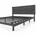 Airfind Full/Queen Size Floating Bed Frame with LED and Headboard and Charging Station, 660 lbs Capacity, 78.5 Inch x 55.5 Inch x 34 Inch Bed Platform Footprint