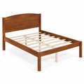 Airfind Full Size Wooden Platform Bed Frame with Curved Headboard, 300 lbs Capacity, Pine Wood Engineered Wood Frame, 80 x 57 x 37.5 Footprint