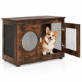 Airfind Furniture Style Dog Crate for Small and Medium Dogs with Translucent Window and Lockable Door, 88 lbs Capacity, Brown