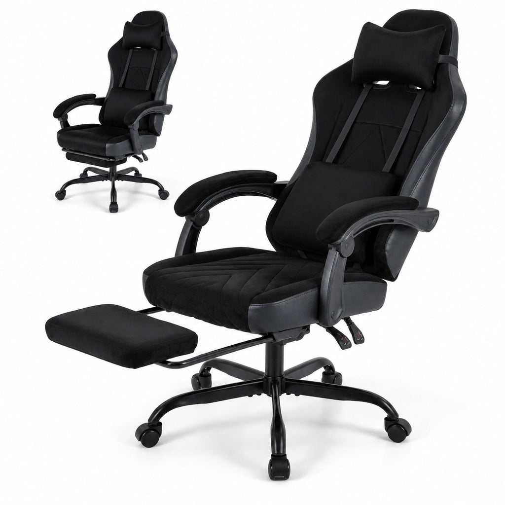 Airfind Gaming Chair Height Adjustable Computer Chair with Headrest Lumbar Support Linkage Armrests, 330 lbs Capacity, Black
