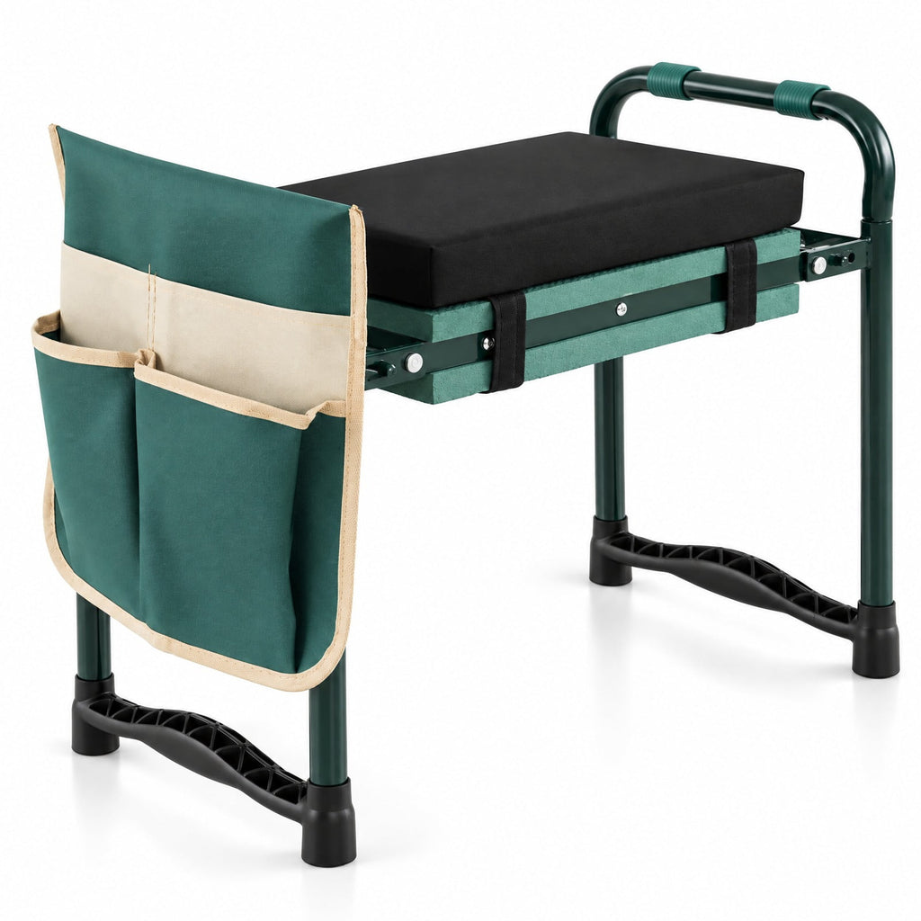 Airfind Garden Kneeler and Seat Foldable Gardening Stool with Wide EVA Foam Padding, 350 lbs Capacity, Metal EVA Frame, 21 x 12 x 17 Footprint