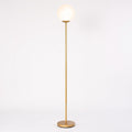 Airfind Glass Globe LED Floor Lamp with Glass Lampshade, A3 steel Frame, 8in x 10in x 65in (L x W x H) Lampshade Footprint, Golden