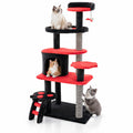 Airfind Gothic Cat Tree with Cat Bed Cat Condo and Sisal Scratching Post, 22 Lbs Capacity, Engineering Board Plush Fabric Sisal, Black