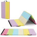 Airfind Gymnastics Practice Set with Tri-Fold PU Mat and 9 ft Folding Balance Beam, Multi-Color