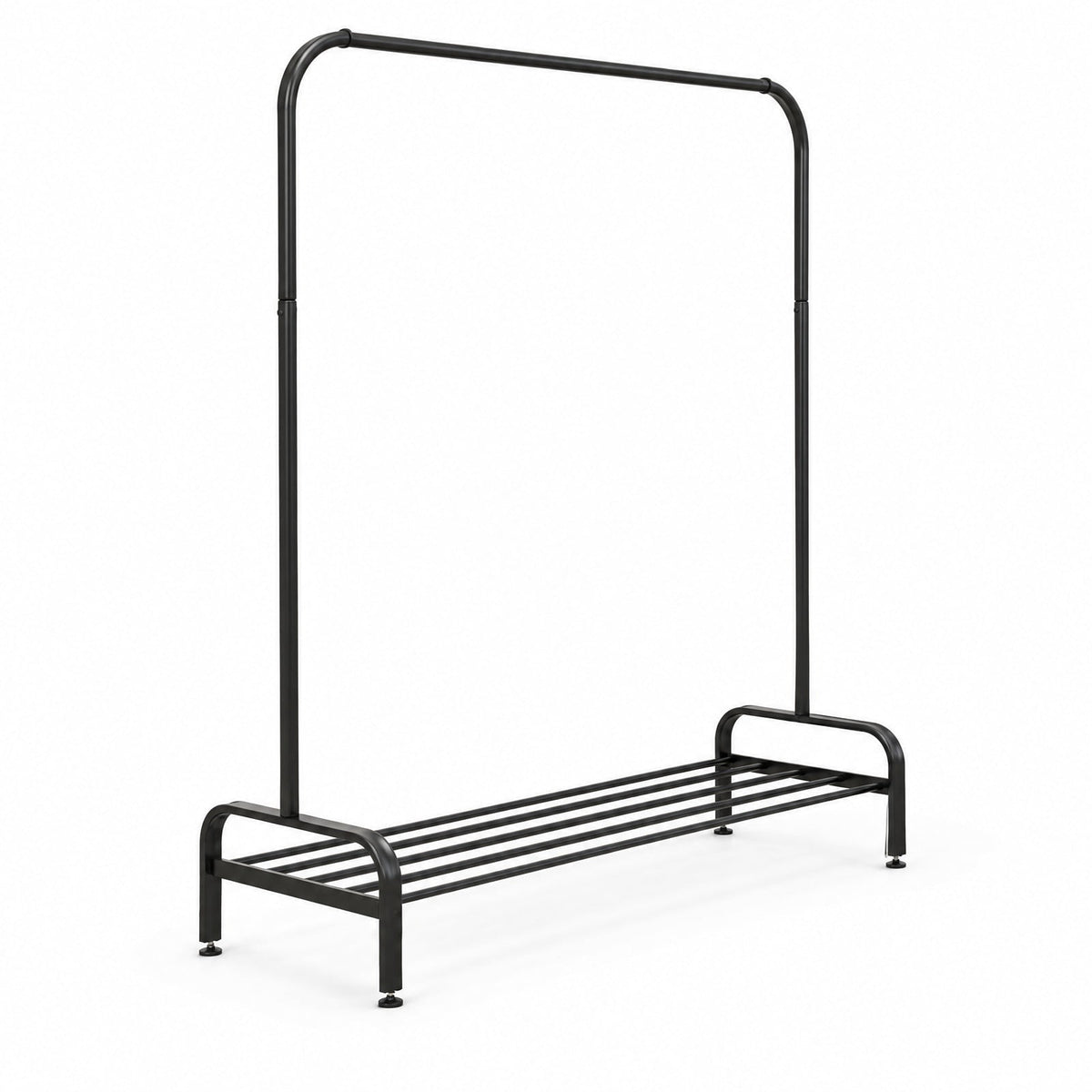 Airfind Heavy Duty Clothes Stand Rack with Top Rod and Lower Storage Shelf, 44 Lbs Capacity, Metal, 44 Inch X 16.5 Inch X 57 Inch, Black