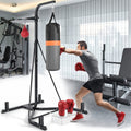 Airfind Heavy Duty Freestanding Boxing Punching Stand with Heavy Bag and Adjustable Speed Bag for Home Gym Strength Training, Grey