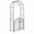 Airfind Heavy-Duty Metal Garden Arch with Gate and Safety Latch, Metal Frame, 39 x 13 x 79 Footprint, Black