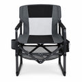 Airfind Heavy Duty Outdoor Camping Chair with Cup Holder and Side Pocket, 330 lbs Capacity, Metal Nylon Mesh PVC Fabric PP Frame, Black