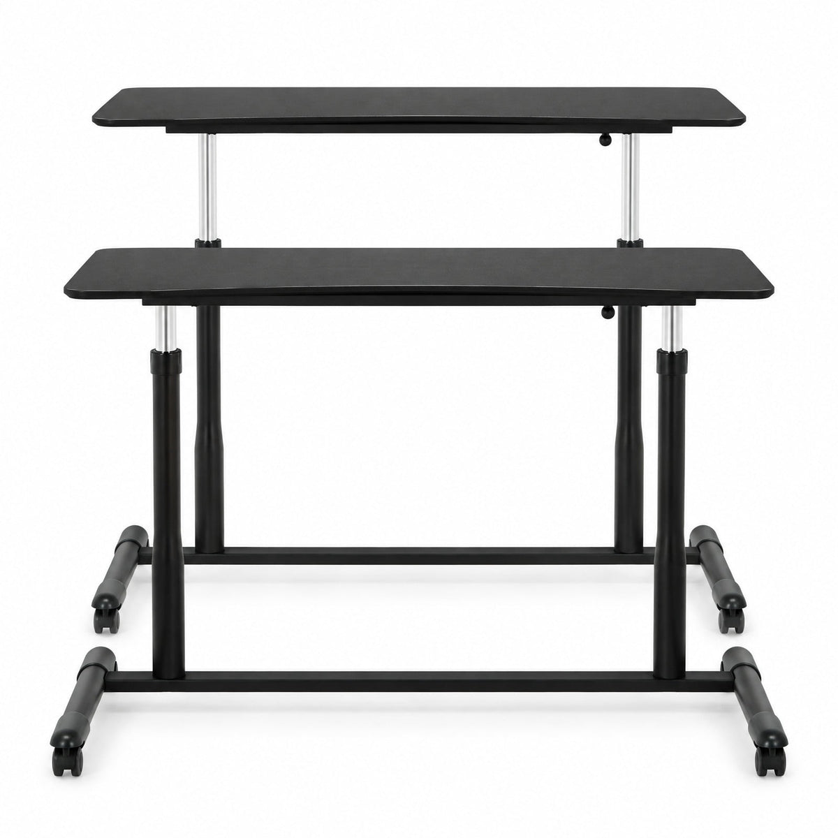 Airfind Height Adjustable Computer Desk Sit to Stand Rolling Notebook Table, MDF Frame, 37.5 x 21.5 x 27.5-42 Footprint, Balck