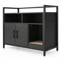 Airfind Hidden Cat Washroom with Double Doors and Scratch Cardboard, MDF Metal Frame, 35 x 17.5 x 29.5 Compartment Footprint, Coffee
