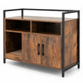 Airfind Hidden Cat Washroom with Double Doors and Scratch Cardboard, MDF Metal Frame, 35 x 17.5 x 29.5 Compartment Footprint, Coffee