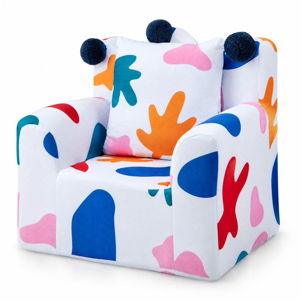 Airfind High-density Padding Kids Sofa with Armrest and Extra Pilow, 110 lbs Capacity, Ultra-Soft Velvet Sponge Frame, 23 x 18 x 22 Footprint