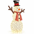 Airfind Indoor/Outdoor Christmas Lighted Snowman Decorations with Pre-Lit 80 Lights, Steel tinsel Frame