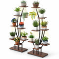 Airfind Indoor Plant Stand with Grow Lights Tall 8-Tier Corner Metal Plant Shelf-Set of 2, Layer 10 lbs Capacity, Metal Engineered Board Frame