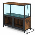 Airfind Industrial Coffee Bar Cabinet with LED Lights and Charging Station, 110 Lbs Capacity, Metal Engineered Wood MDF, Coffee