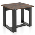 Airfind Industrial Sofa End Table with Metal Frame-1, 110 lbs Capacity, Engineered Wood Metal Frame, 20 x 20 x 20 Footprint, Rustic Brown Black