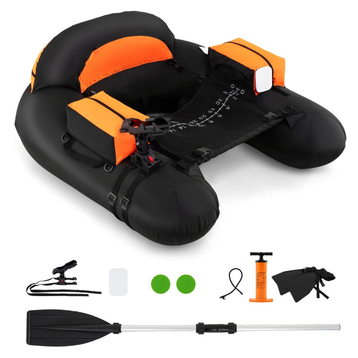 Airfind Inflatable Floating Island for Adults with Mesh Seats and Backrests plus Cup Holders and Boarding Platform in Heavy-Duty Material for Lake and Pool Parties, Orange