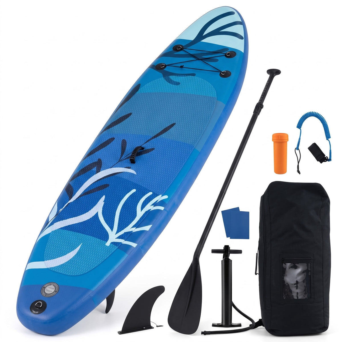 Airfind Inflatable Stand Up Paddle Board with Triple Fins Backpack and Aluminum Hand Pump for Adults Cruising and Fishing, Blue