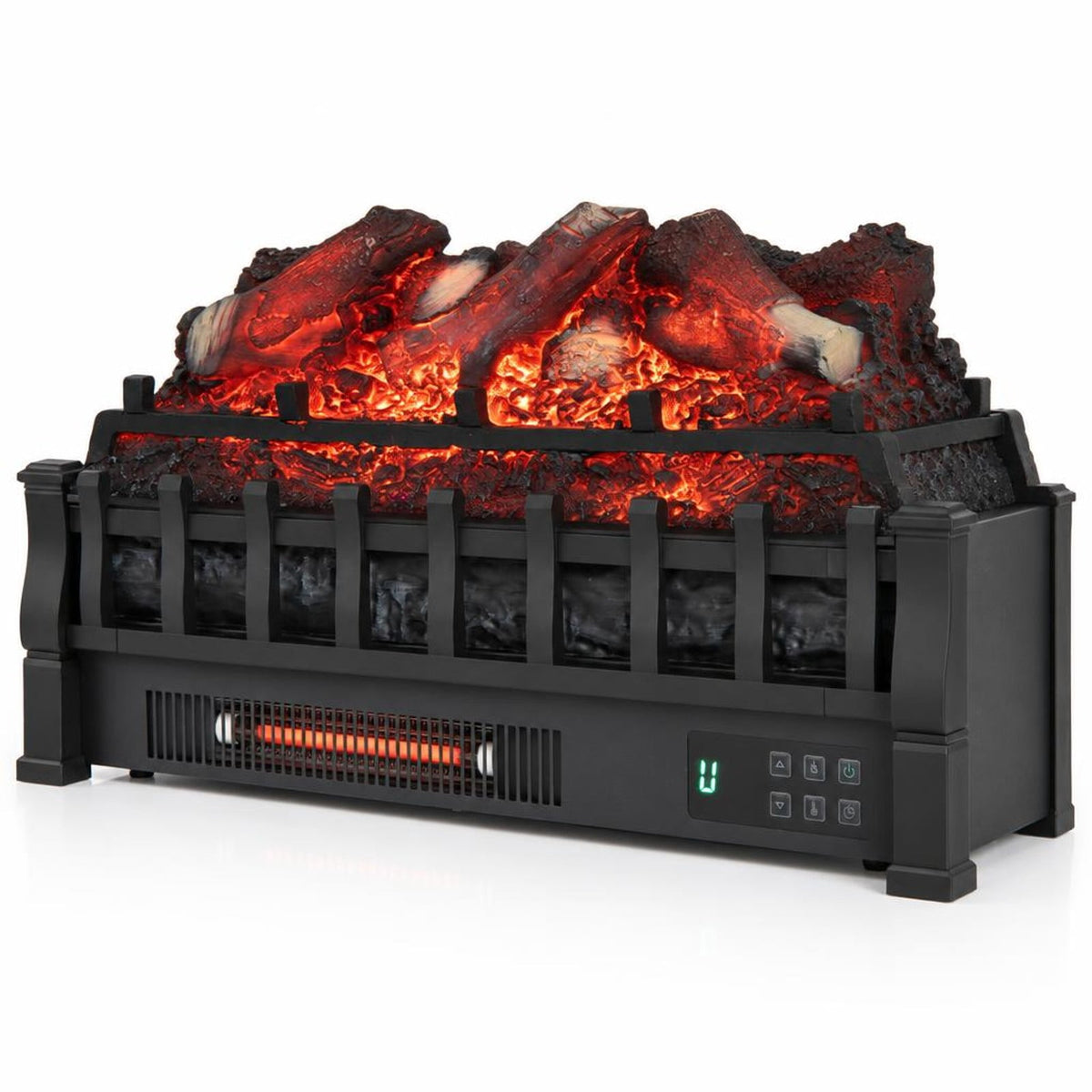 Airfind Infrared Quartz Electric Fireplace with Adjustable 3D Flame Colors and Overheat Protection, Metal ABS Resin Frame, Black