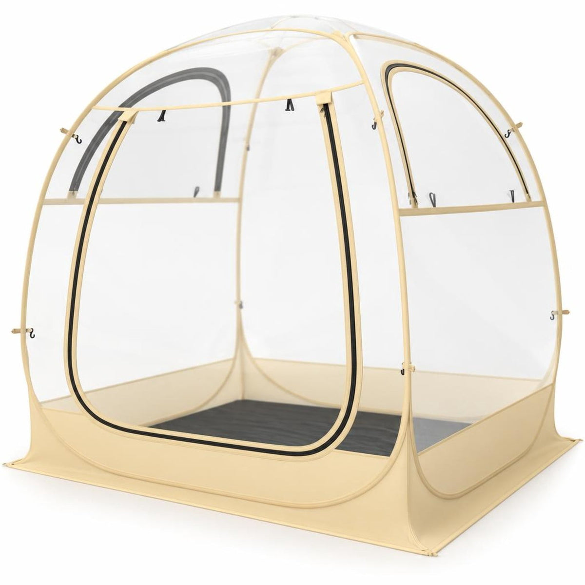 Airfind Instant Pop up Sports Tent with Carrying Bag and Floor Mat for 1-2/5-6 People, PVC Fiberglass S: Frame, 4.2 x 4.2 x 5.2 ft Footprint