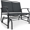 Airfind Iron Patio Rocking Chair for Outdoor Backyard and Lawn, 396 lbs Capacity, Steel and textilene Frame, 41.3 x 28.1 x 36.6 Footprint, Black