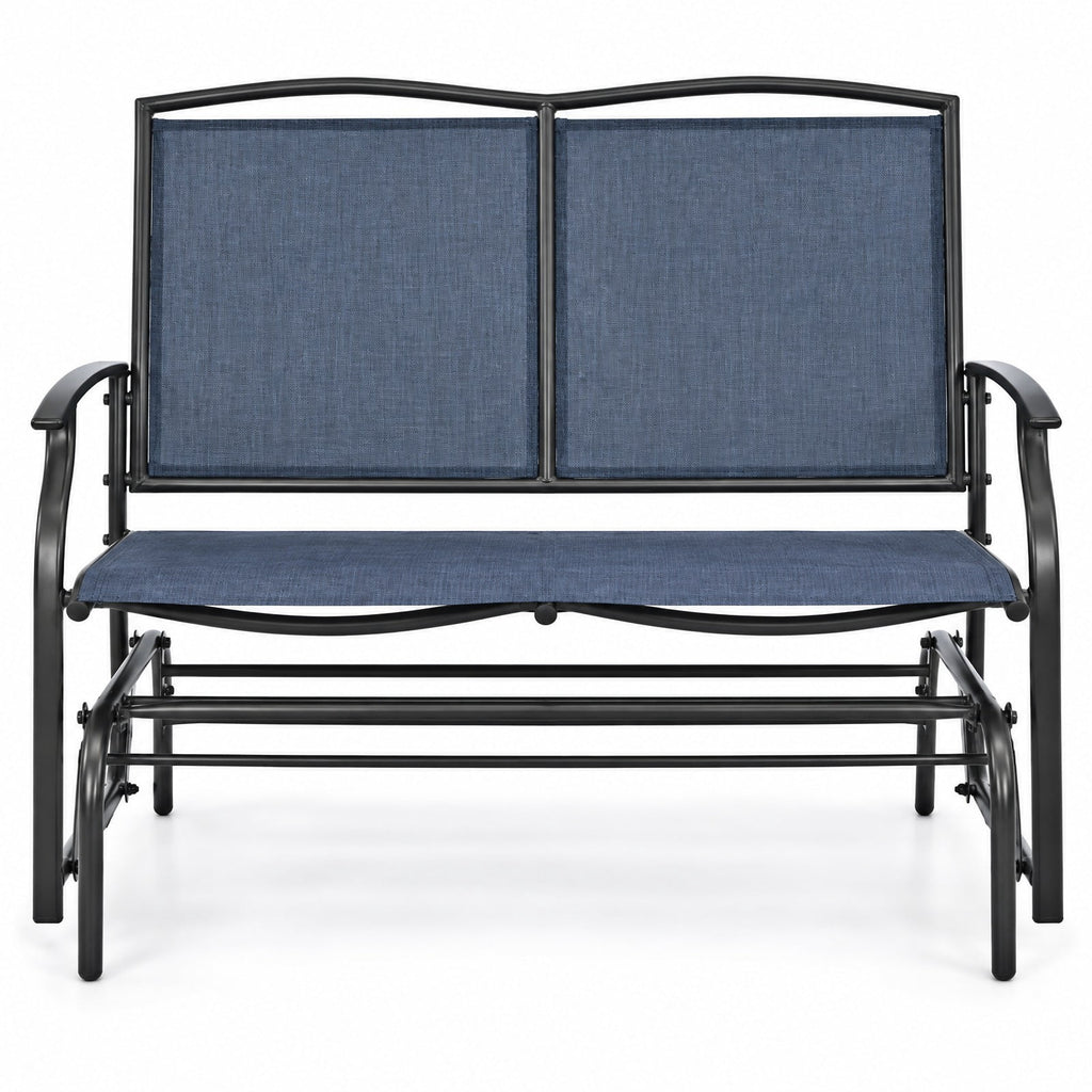 Airfind Iron Patio Rocking Chair for Outdoor Backyard and Lawn, 396 lbs Product weight: 23.5 lbs Capacity, Steel and textilene Frame, Navy