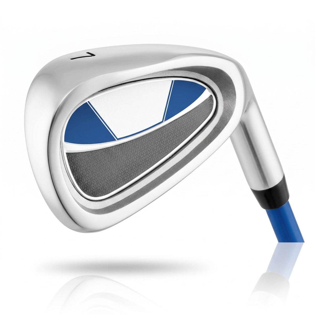 Airfind Junior Number 7 Iron for Kids Ages 11 to 14 with Lightweight Fiberglass Shaft and Rubber Grip and Matching Headcover, Blue