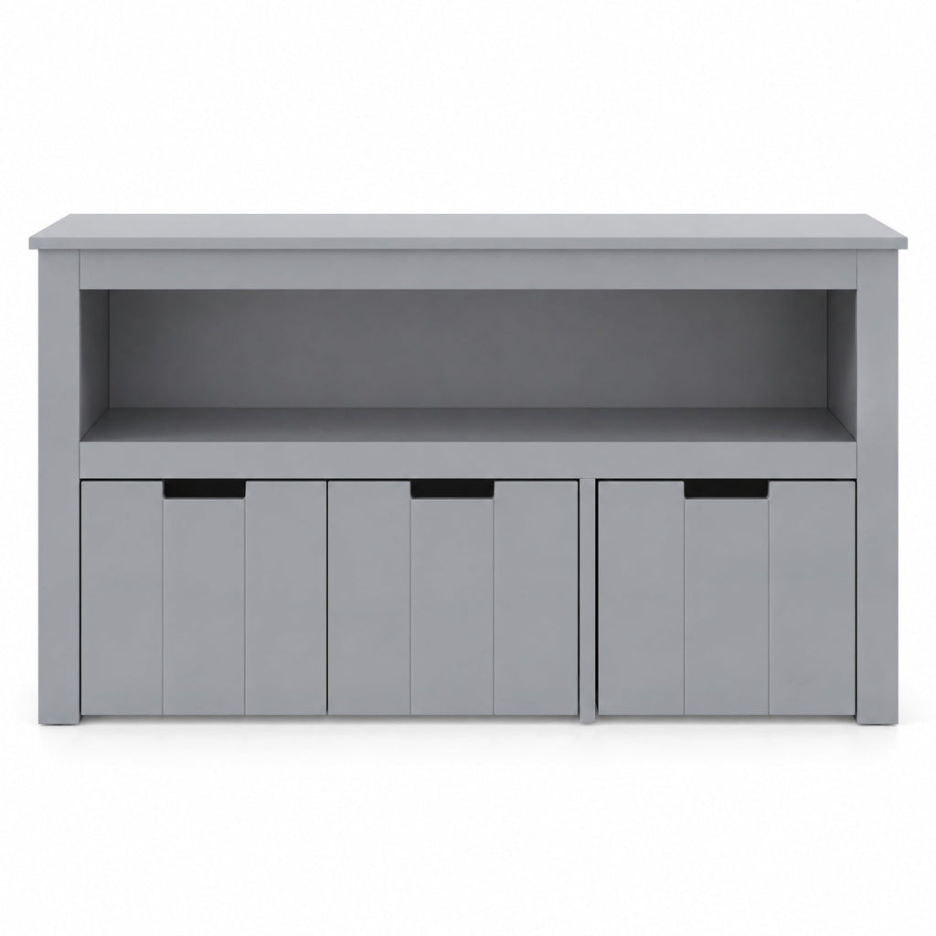 Airfind Kid Toy Storage Cabinet Drawer Chest with Wheels and Large Storage Cube Shelf, 110 lbs Capacity, MDF Frame, Gray
