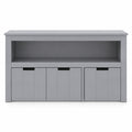 Airfind Kid Toy Storage Cabinet Drawer Chest with Wheels and Large Storage Cube Shelf, 110 lbs Capacity, MDF Frame, Gray