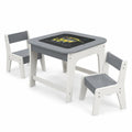 Airfind Youth Table and Chairs Set with Double-sized Tabletop, 44 Lbs Capacity, Mdf, for 3-6 Years Old for Convenient Everyday Use, Gray