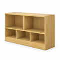 Airfind Kids 5-Cube Bookcase and Toy Storage Organizer, 2-Tier Low Shelf, 44 Inches Wide, for Playroom and Bedroom, Beige