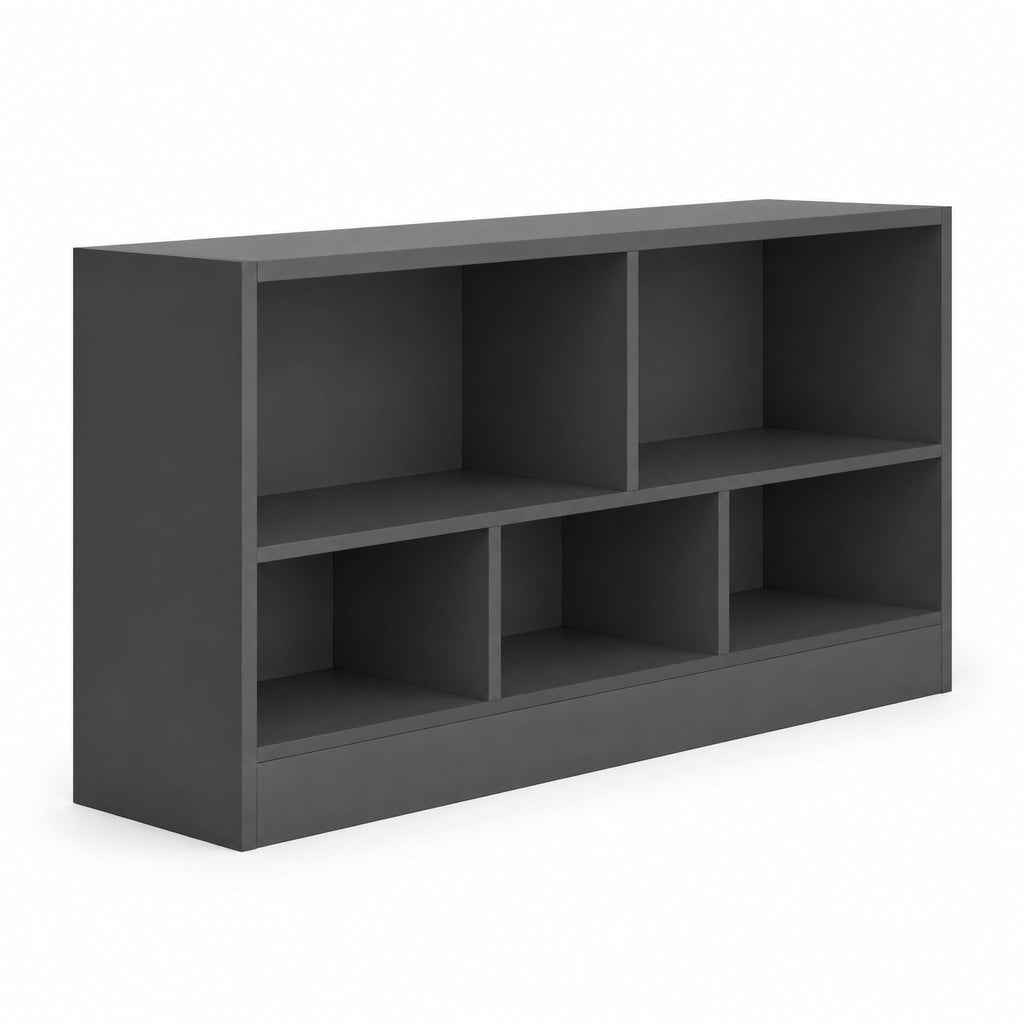 Airfind Kids 5-Cube Bookcase and Toy Storage Organizer, 2-Tier Low Shelf, 44 Inches Wide, for Playroom and Bedroom, Gray