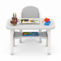 Airfind Kids Activity Table and Chair Set with Montessori Toys for Preschool and Kindergarten, 44 lbs Capacity, HDPE Frame, Gray