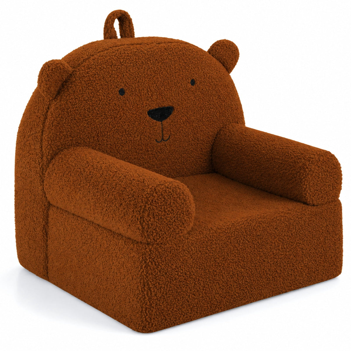 Airfind Kids Bear Sofa Toddler Foam Couch with Soft Fleece Fabric Cover, Teddy Fleece Fabric Frame, for 3+ years old, 20 x 16 x 18 Footprint