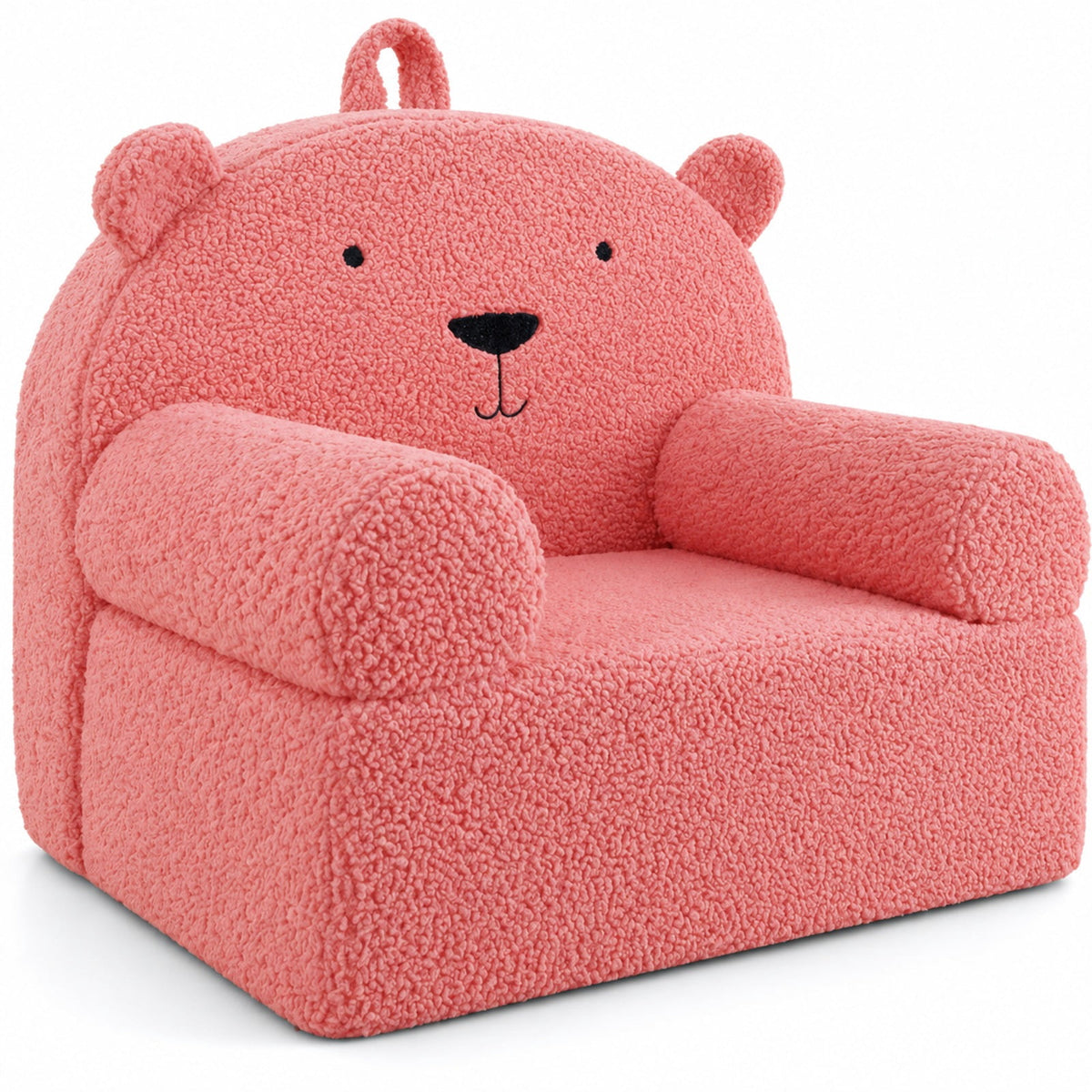 Airfind Kids Bear Sofa Toddler Foam Couch with Soft Fleece Fabric Cover, Teddy Fleece Fabric Frame, for 3+ years old, 20 x 16 x 18 Footprint