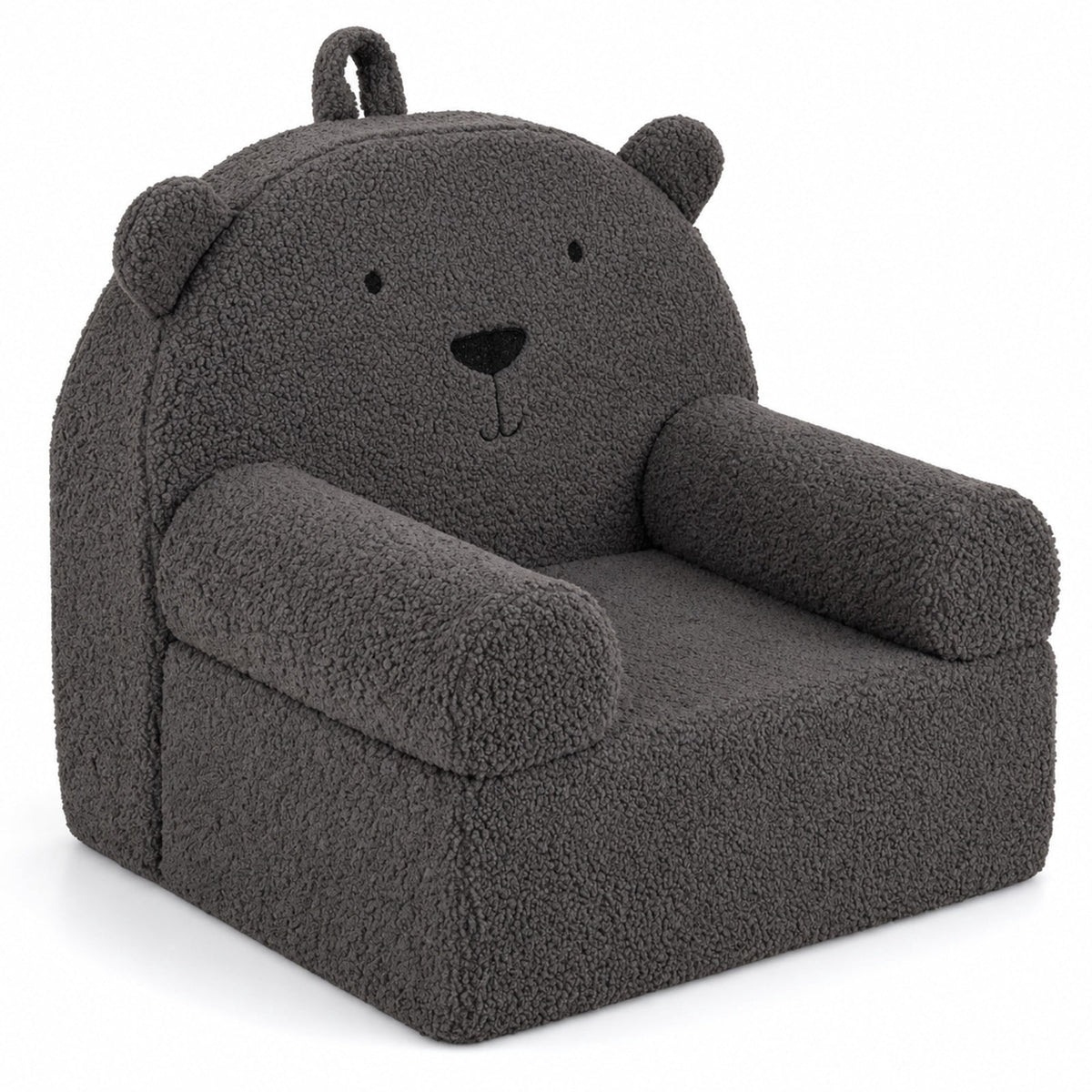 Airfind Kids Bear Sofa Toddler Foam Couch with Soft Fleece Fabric Cover, Teddy Fleece Fabric Frame, for 3+ years old, 20 x 16 x 18 Footprint