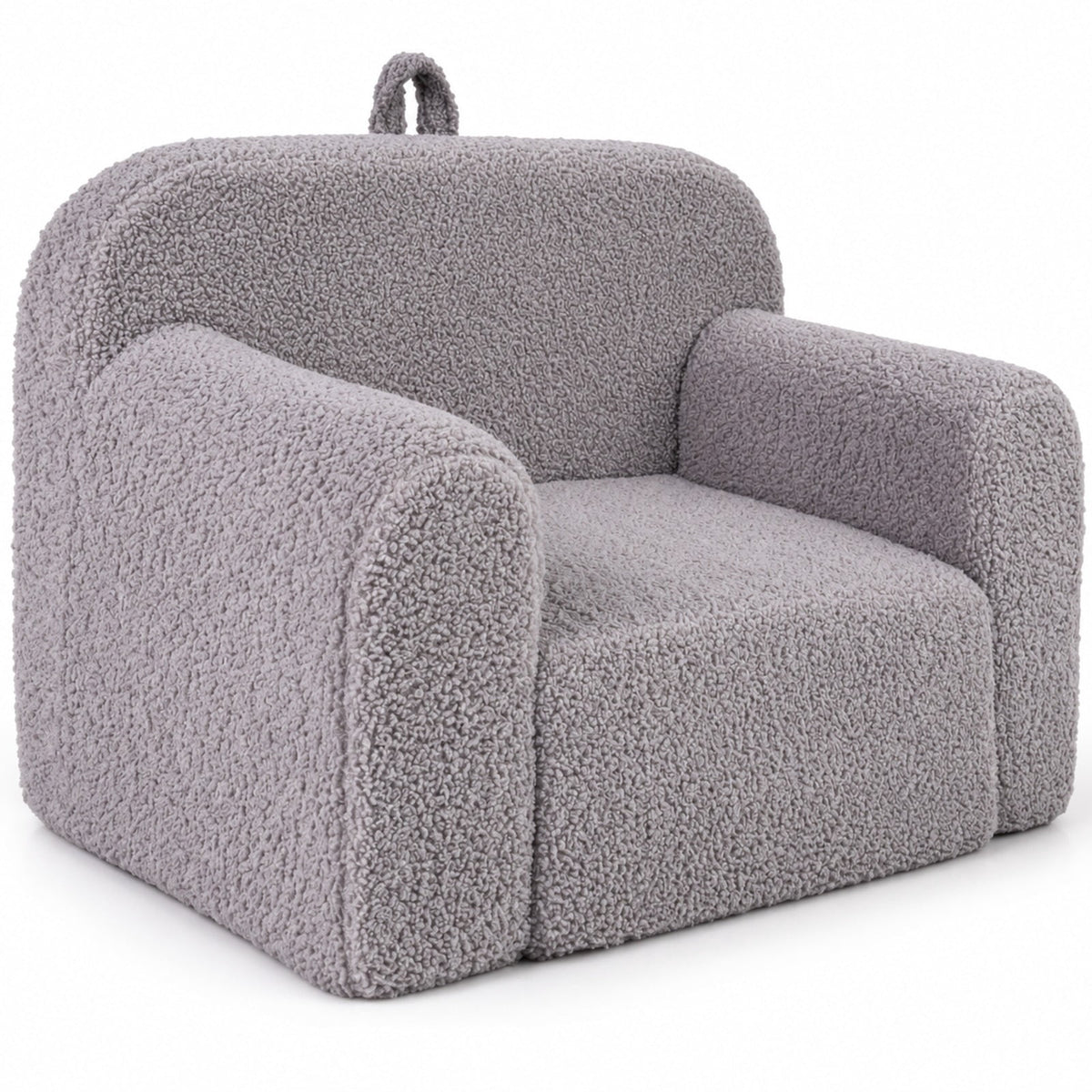 Airfind Youth Couch Portable Youth Sofa with Anti-slip Base, Teddy Fleece Fabric, for 3 and Years Old, 24.5 Inch X 16 Inch X 16 Inch, Gray
